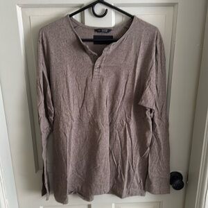 Wings + Horns men’s long sleeve Henley, size large